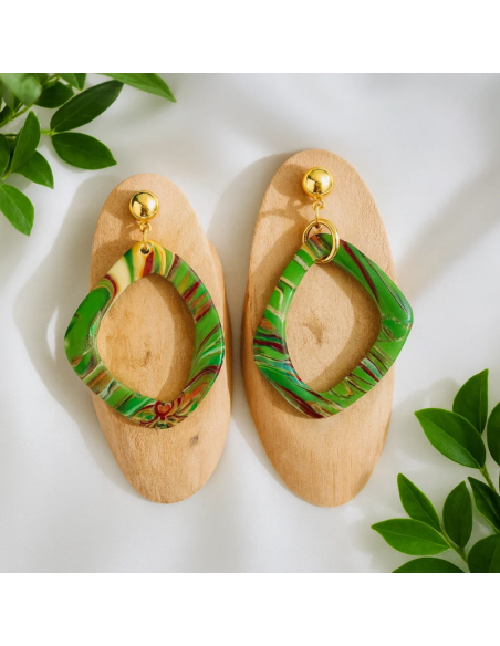 Pendientes Organicos Bosque Verde