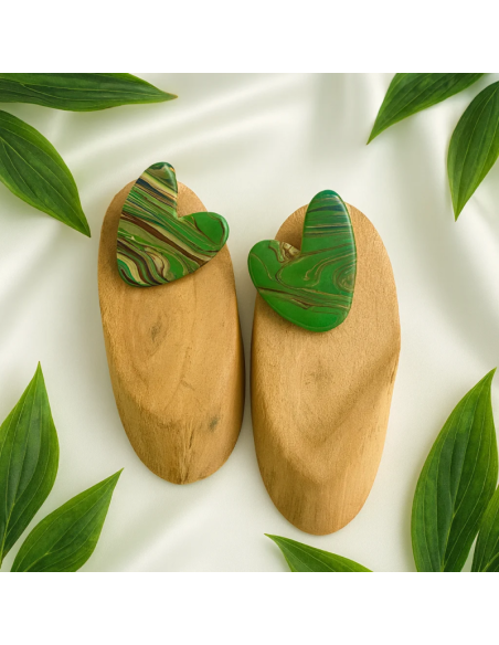 Pendientes Corazon Bosque Verde