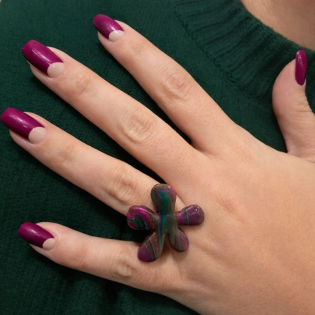 Anillo Flor Aceitunado