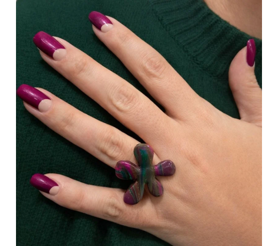 Anillo Flor Aceitunado