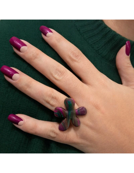 Anillo Flor Aceitunado
