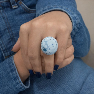 Anillo Azul Esfera Mundi