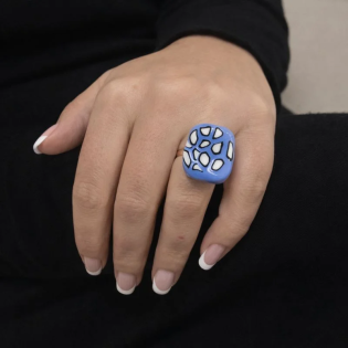 Anillo Azul Trapecio