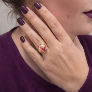 Anillo Ambar Circular