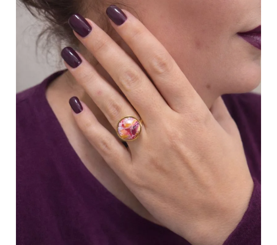 Anillo Ambar Circular