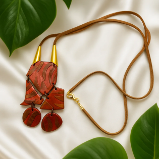 Colgante Geo Corteza Roja
