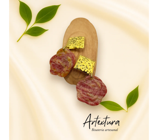Pendientes Rosa Teja
