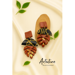 Pendientes Hoja Teja