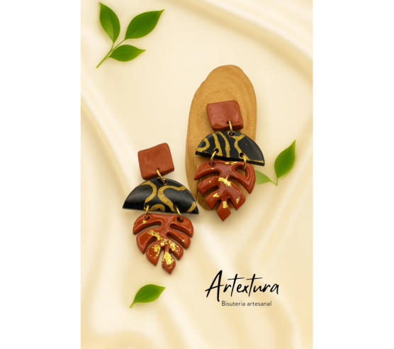 Pendientes Hoja Teja