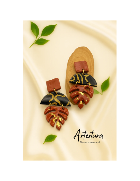 Pendientes Hoja Teja