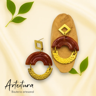 Pendientes Medio Arco Teja