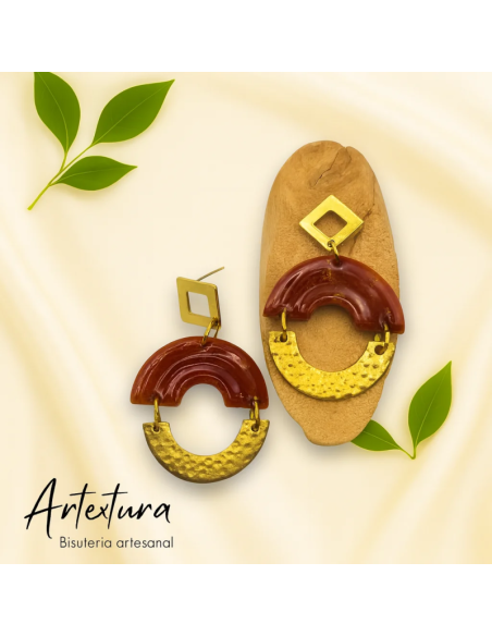 Pendientes Medio Arco Teja