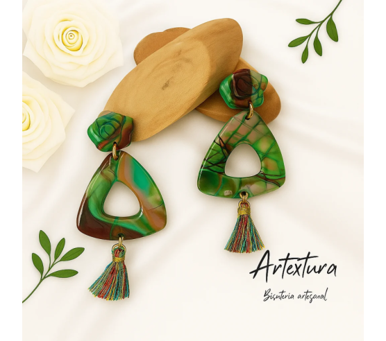 Pendientes Verde Romero