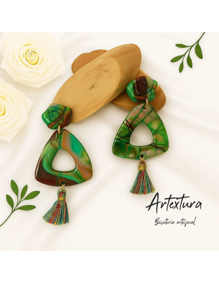 Pendientes Verde Romero