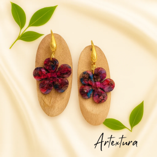 Pendientes Flor Rosa
