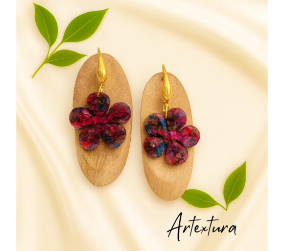 Pendientes Flor Rosa