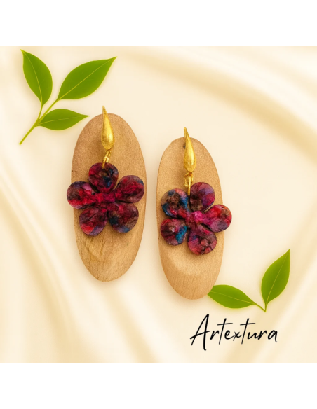 Pendientes Flor Rosa