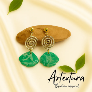 Pendientes Espiral Verde