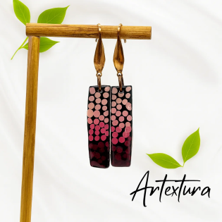 Pendientes Puntos Rosados
