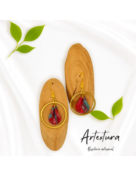 Pendientes Aro Rojo