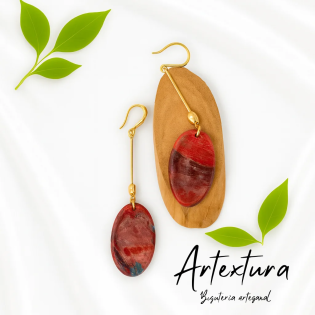 Pendientes Ovalo Rojo