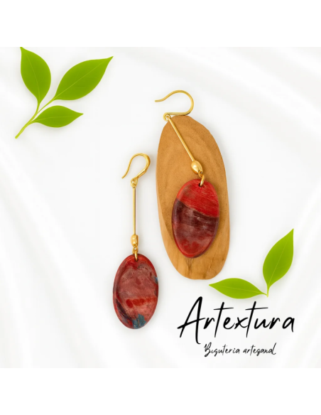 Pendientes Ovalo Rojo