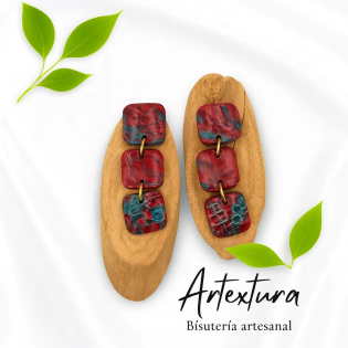 Pendientes Trio Rojo