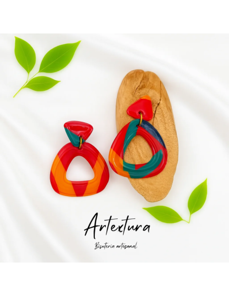 Pendientes Triangulo Tricolor