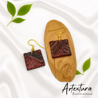 Pendientes Vino Texturizado