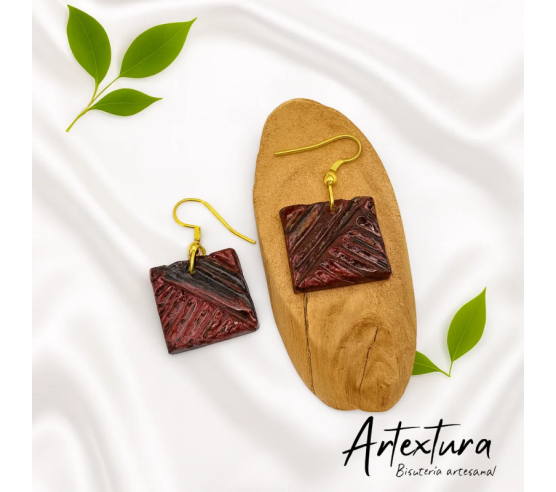 Pendientes Vino Texturizado