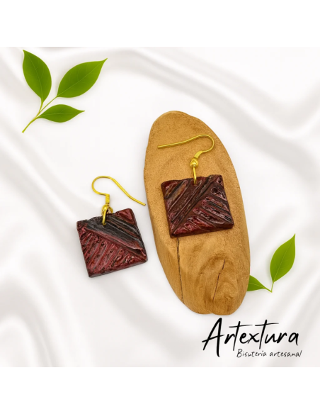 Pendientes Vino Texturizado