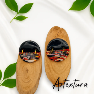 Pendientes Medio Arco Fuego