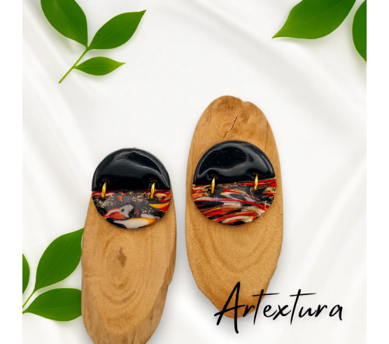 Pendientes Medio Arco Fuego