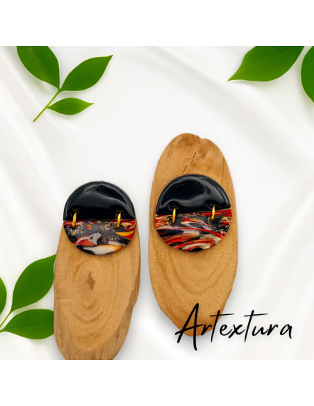 Pendientes Medio Arco Fuego