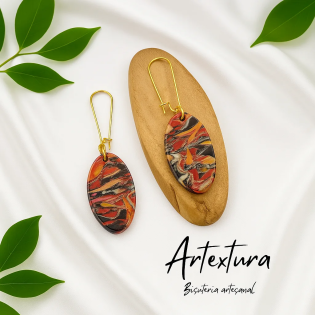 Pendientes Ovalos Fuego