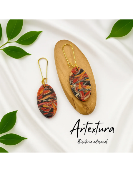 Pendientes Ovalos Fuego