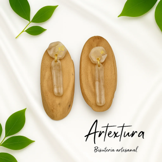 Pendientes Barras Beige