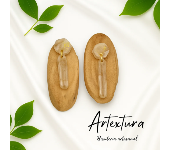 Pendientes Barras Beige