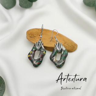 Pendientes Organico Gris