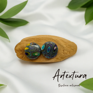 Pendientes Boton Gris
