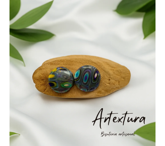 Pendientes Boton Gris