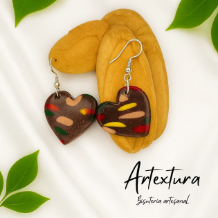 Pendientes Corazon Gris