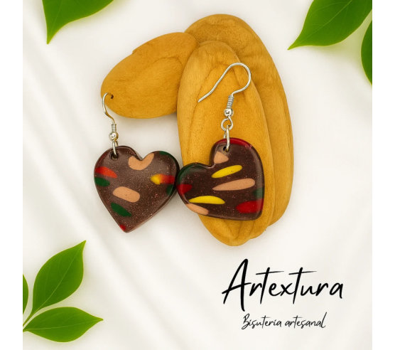 Pendientes Corazon Gris