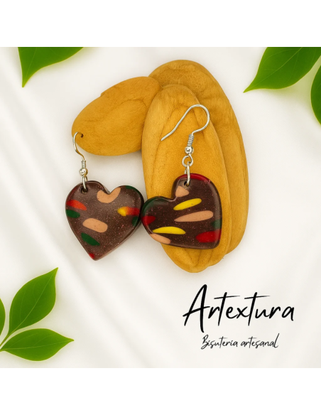 Pendientes Corazon Gris