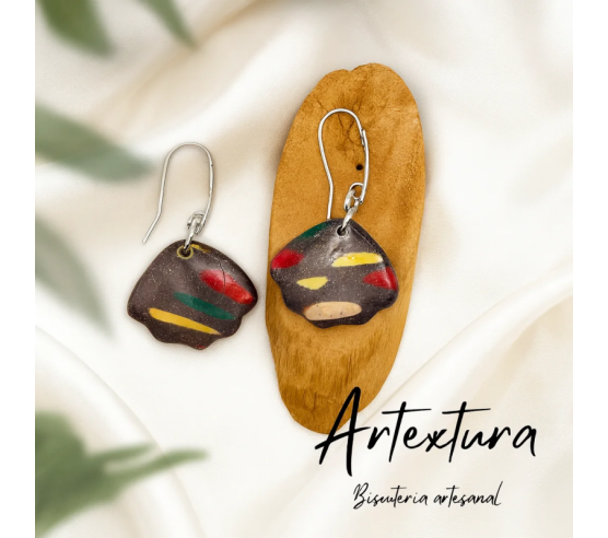 Pendientes Concha Gris