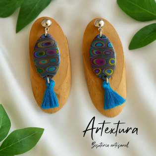 Pendientes Ovalo Grande Gris