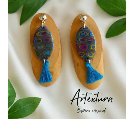 Pendientes Ovalo Grande Gris