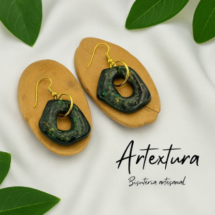 Pendientes Aro Negro y Dorado